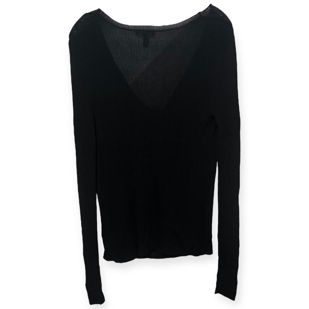 Eileen Fisher 100% Tencel Black Cowl Neck Long Sleeve Lightweight Knit Top Sz S - Picture 6 of 9